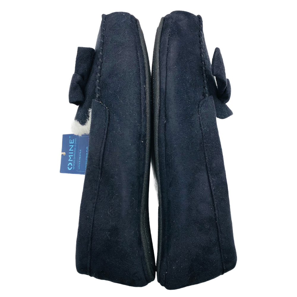 Women's Size 11/12 XL Black Omine Ultra Soft Memory Foam Flat Moccasin Slippers - Picture 3 of 5